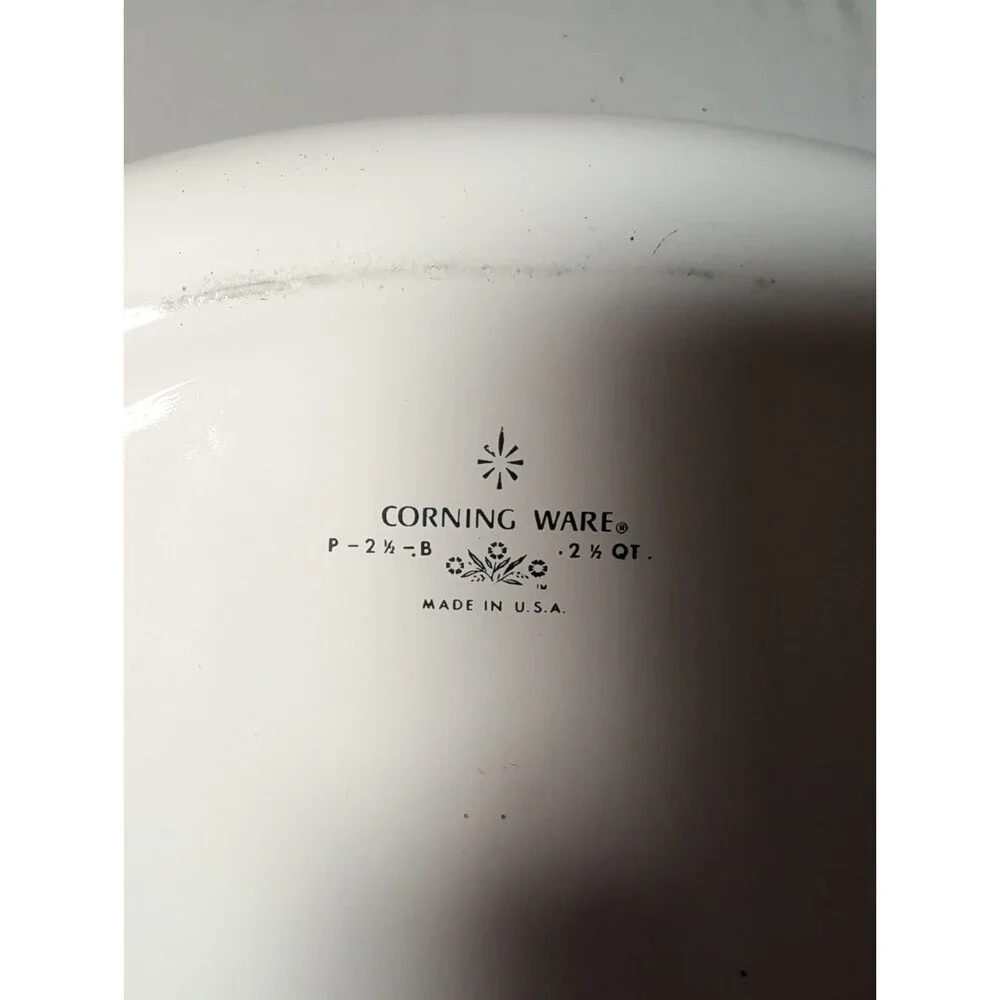 RARE 2 1/2 QT Vintage CorningWare Blue Cornflower Casserole Dish with Lid